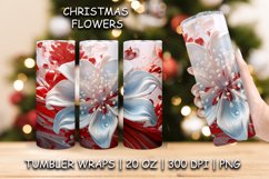 Christmas Flower Sublimation Tumbler | 3d Tumbler Wrap Product Image 1