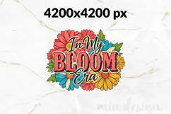 In My Bloom Era PNG, Retro Floral Flower Sublimation Design Product Image 2