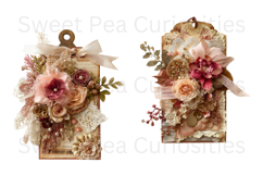 Tags, Flowers, Label, Ephemera, PNG, Junk Journal, clipart Product Image 2