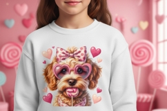 Cute Valentine Doodle Dog with Lollipop Clipart Product Image 2