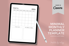 Minimal Monthly Planner Template Canva | Editable Monthly Product Image 2
