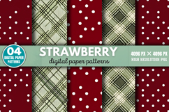 Strawberry Digital Paper Background PNG Product Image 1