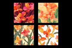 Canna Lily Flower Digital Paper Patterns Product Image 2