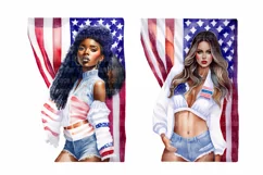 USA Independence Day Girls Clipart Set, 4th of July clipart Product Image 8