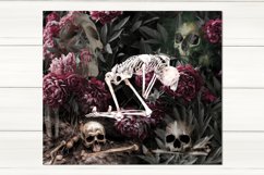 Gothic skull floral Skinny tumbler sublimation design Product Image 3