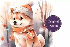 Christmas Tumbler Wrap, Watercolor Christmas Dog Sublimation Product Image 2