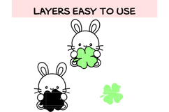 Bunny with Clover SVG Design Bundle | Cute Rabbit Clipart | Product Image 2