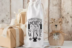 Christmas movies time and some red wine SVG, Christmas SVG Product Image 2