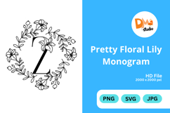 Pretty Floral Lily Monogram Product Image 1