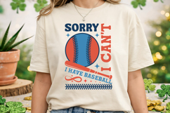 Sorry I Can't I Have Baseball SVG T-Shirt Design Product Image 2