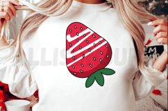 Cartoon Strawberry Illustration With White Stripes On White Product Image 2