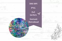 Holographic Round Earrings PNG, Holo Earrings Template Product Image 2