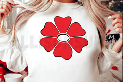 flower, red flower, icon, vector, floral, petal, blossom, bloom, simple, illustration, design, graphic, element, nature, spring, summer, cute, botanical, drawing, clip art, isolated, white background, minimalist, stylized, outline, vibrant, flat design, m