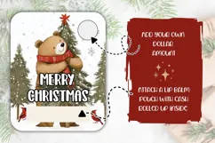 Vintage Christmas Bear Money Card, Christmas Bear Gift Card Product Image 2