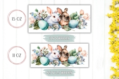 Watercolor Animals Mug Wrap, Cartoon Easter Bunnies Mug Product Image 2
