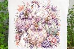 , Swan Ghost Halloween Sublimation Art SVG Product Image 1