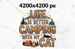 Camping with my Cat PNG, Vintage Retro Camper Sublimation Product Image 2