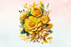 3d sublimation Yellow Floral Bouquet Clipart Bundle, 3D Product Image 2