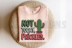 Not Today Prickles Potted Cactus Funny Graphic For T-Shirts Product Image 2