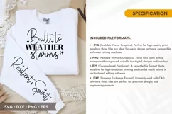 Built to Weather Storms SVG -Strong Woman Sleeve T shirt Product Image 2