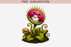 Cute halloween venus flytrap png design for T-shirts Product Image 2