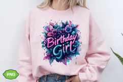 Birthday Girl PNG Floral Birthday PNG Product Image 1