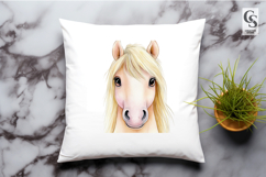 Watercolor Horse Head Clipart Sublimation PNG Product Image 2
