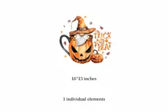 Watercolor Halloween gnome in tea mug, Gnome PNG Product Image 2