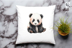 Cute Watercolor Baby Panda Clipart Sublimation PNG Product Image 3
