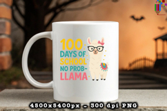 100 Days of School No Probllama Cute Llama Design Product Image 2