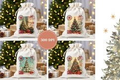 Retro Christmas Tree Santa Sack, Christmas Sublimation Product Image 2