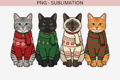 Cute Christmas cats png design for T-shirts Product Image 4