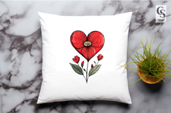 Heart Flower Botanical Bookmark Sublimation Product Image 3