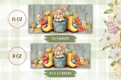 Cartoon Easter Bunny Mug PNG, Spring Flowers Mug Design Product Image 2