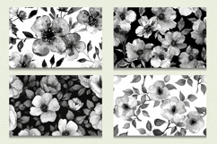 Black &amp; White Watercolor Flowers Cutting Boards sublimation Product Image 2