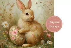 Easter Sublimation Tumbler, Floral Bunny Tumbler Wrap Design Product Image 2