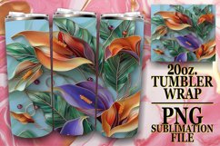 3D Flower Sparkle Tumbler Wrap - Glossy Summer Product Image 1