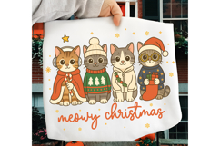 Cute Christmas Cats Wall Art PNG, Christmas Cat PNG, Meowy Product Image 1