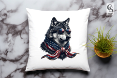 Patriotic Wolf Clipart PNG Product Image 2