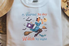 Vintage Halloween Nurse Nurse by day Witch by night PNG Product Image 2