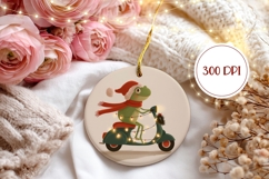 Cartoon Christmas Frog Ornament, Winter Ornament Design Product Image 2