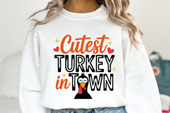 Cutest Turkey in Town Svg | Thanksgiving Svg | Shirt Svg Product Image 1