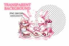 12 Couple of Rabbit watercolor clipart Product Image 2
