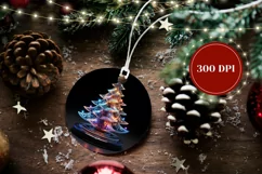Christmas Ornament PNG, Holographic Christmas Tree Ornament Product Image 2