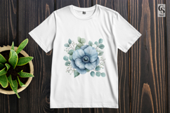 Blue Anemone Watercolor Floral Clipart PNG Product Image 2