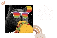 Funny Cat Pillow, Funny Pillow, Food Pillow Sublimation Product Image 2