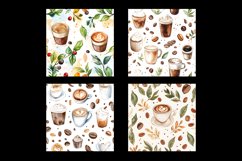 Watercolor Coffee Digital Paper Patterns Product Image 2