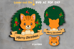 Cat Christmas Ornament SVG laser cut file for Glowforge Product Image 2