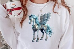 Blue Christmas Watercolor Clipart, Blue Christmas Sublimatio Product Image 2