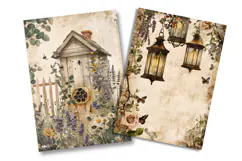 Vintage Garden Lantern Junk Journal Pages Product Image 2